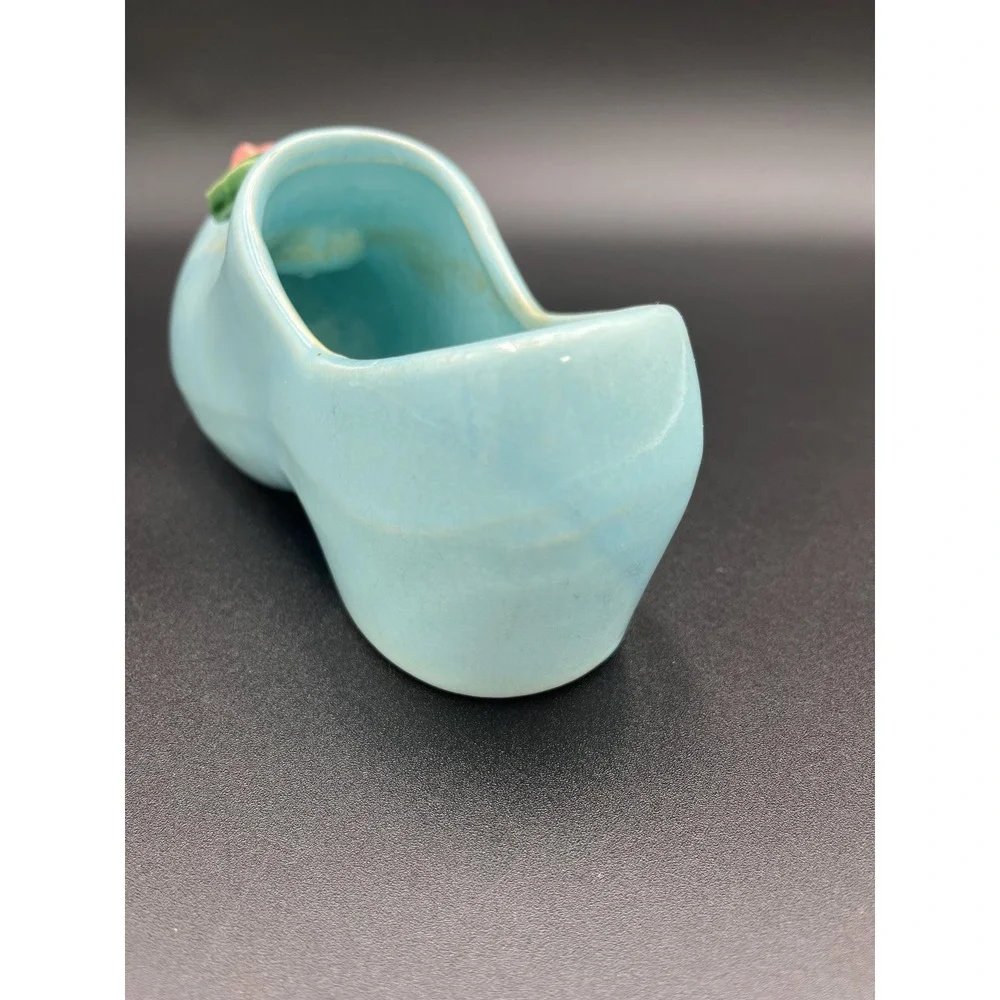 Vintage McCoy Dutch Shoe Planter: Light Blue Ceramic Wall Pocket